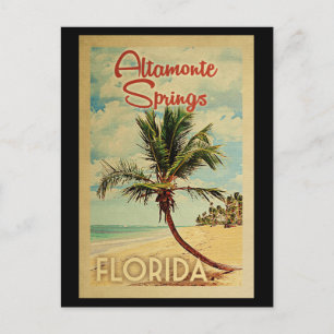Altamonte Springs Palm Tree Vintage Travel Briefkaart
