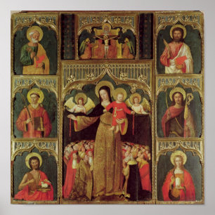 Altarstuk van de Maagd van de Rosary, c.1500 Poster