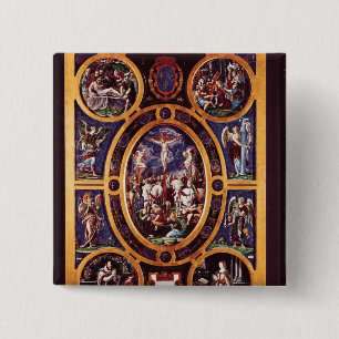 Altarstuk van Sainte-Chapelle Vierkante Button 5,1 Cm