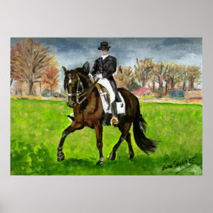 Alter Real Dressage Horse Portret Poster