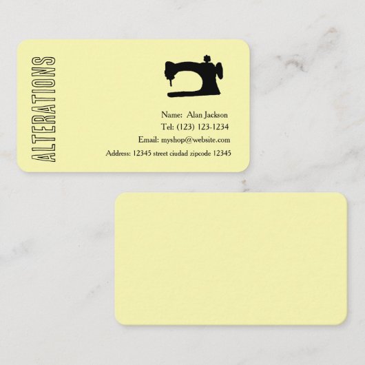 ALTERATIONS business cards Visitekaartje (Voorkant / Achterkant)