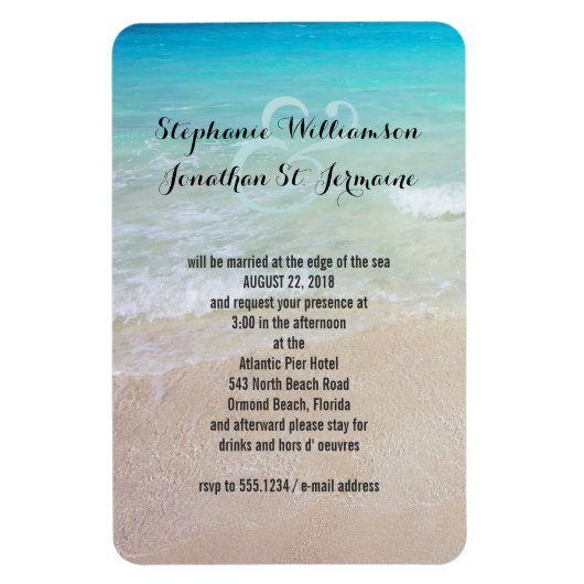 Alternatief Beach Wedding Invitation Magnet Magneet (Verticaal)