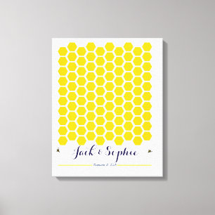 Alternatief bruiloft gastenboek Bijenhoning handte Canvas Afdruk