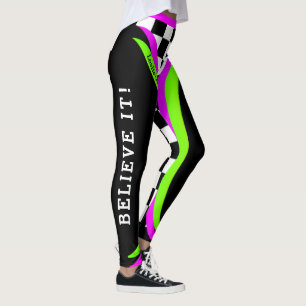 Alternatief concept gecheckte fluorescentie gelove leggings
