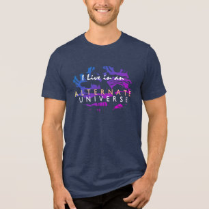 Alternatief, magenta Blue Gold Humor Design Tri-Blend Shirt