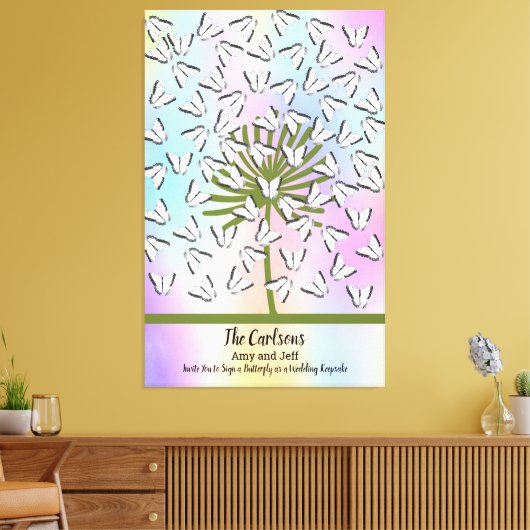 Alternatief voor het gastboek met Butterflies Canvas Afdruk (Insitu (Woonkamer))