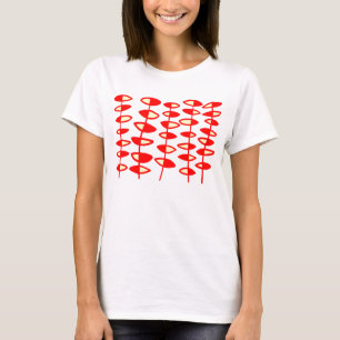 Alternatieve bladeren Abstract - Rood en room T-shirt