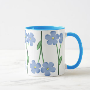 Alternatieve blauwe bloemen mok