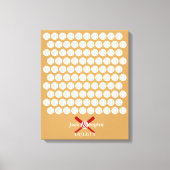 Alternatieve bruiloft gastenboek honkbal kleur canvas afdruk (Voorkant)