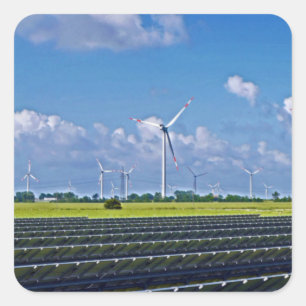 Alternatieve energie - Zonne- en windenergie Vierkante Sticker
