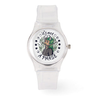 Alternatieve Gothic Girl Art Het is geen fase Horloge