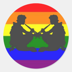 Alternatieve Griekse Gay Pride vlag Ronde Sticker