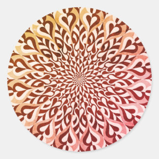 Alternatieve kleur symmetrisch patroon ronde sticker