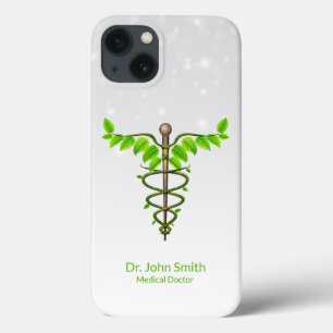 Alternatieve medische kaduceus Green leveert White iPhone 13 Hoesje