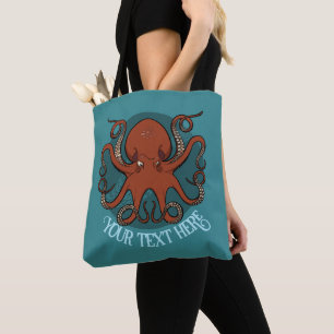 Alternatieve Octopus Kunstwerk Voeg Je Tekst Ontwe Draagtas
