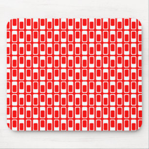 Alternatieve rechthoeken (wit met rood) muismat