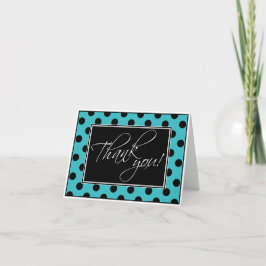 Alternatieve Turkooizen & Zwarte Stip Dankkaart Bedankkaart
