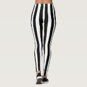 Alternatieve zwarte witte verticale streep leggings (Achterkant)