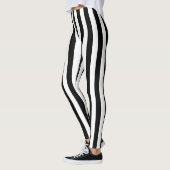 Alternatieve zwarte witte verticale streep leggings (Links)