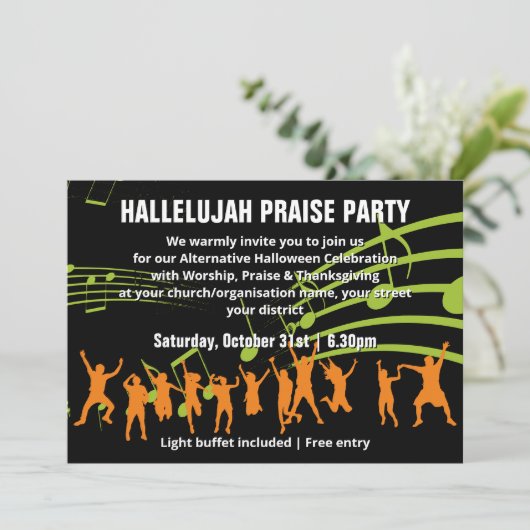 Alternative Halloween PRAISE PARTY Invitation (Debout devant)