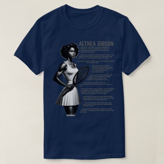 Althea Gibson Feiten T-shirt (Design voorkant)