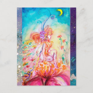 ALTHEA /Whimische fee op de roze bloem Uitnodiging Briefkaart