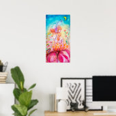 ALTHEA/Whimsical Fairy on the Pink Flower Poster (Thuiskantoor)