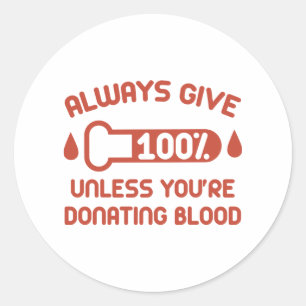 Altijd 100 procent geven ronde sticker
