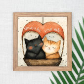 Altijd aan uw zijde Gezellige Cat Balloon Ride Poster