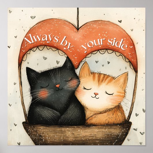 Altijd aan uw zijde Gezellige Cat Balloon Ride Poster (Voorkant)