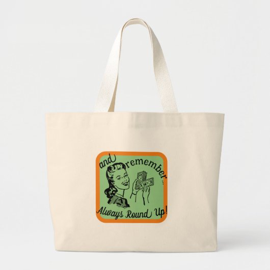 Altijd afronden grote tote bag (Voorkant)