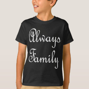 Altijd alleen tekst wit t-shirt