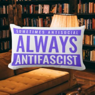 Altijd antifascistisch Sierkussen – Bold Blue Kussen