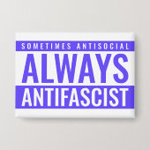 Altijd antifascistische Button – Blue Bold Stateme (Voorkant)