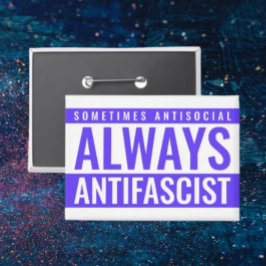 Altijd antifascistische Button – Blue Bold Stateme