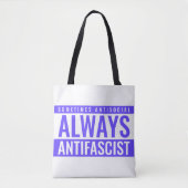 Altijd antifascistische Canvas tas – Blauwe tekst  (Voorkant)