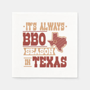 Altijd BBQ Seizoen in Texas Barbecue Gag Paper Servet