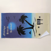 Altijd Beach Bound Night Time Blue Beach Strandlaken (Voorkant)