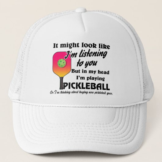 Altijd bezig met het spelen van pickleball trucker pet (Voorkant)