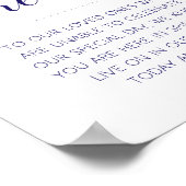 Altijd Blauwe In Onze Hartens Trouw Herdenkingsmon Poster (Hoek)