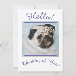 Altijd denken aan je Pug Puppy Feestdagenkaart