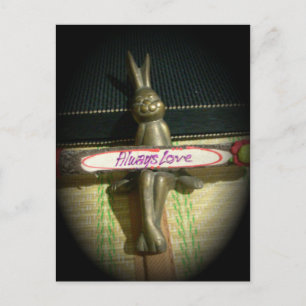 Altijd dol op Inspirerend konijnenkunst print desi Briefkaart