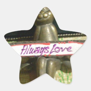 Altijd dol op Inspirerend konijnenkunst print desi Ster Sticker