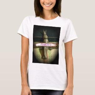 Altijd dol op Inspirerend konijnenkunst print desi T-shirt
