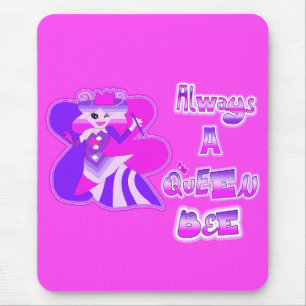 Altijd een bijenkoningin heet roze muismat