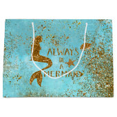 Altijd een gouden glitter-vermagerd zicht large cadeautasje (Voorkant)