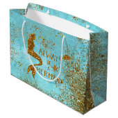 Altijd een gouden glitter-vermagerd zicht large cadeautasje (Achterkant Gekanteld)