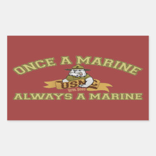 Altijd een marinier rechthoekige sticker