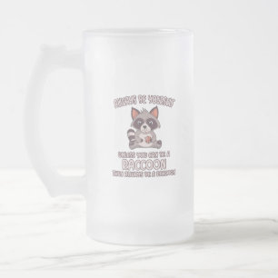 Altijd een Raccoon zijn Matglas Bierpul