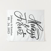 Altijd en altijd aangepaste bruiloft achtergrond wandkleed (Voorkant (horizontaal))